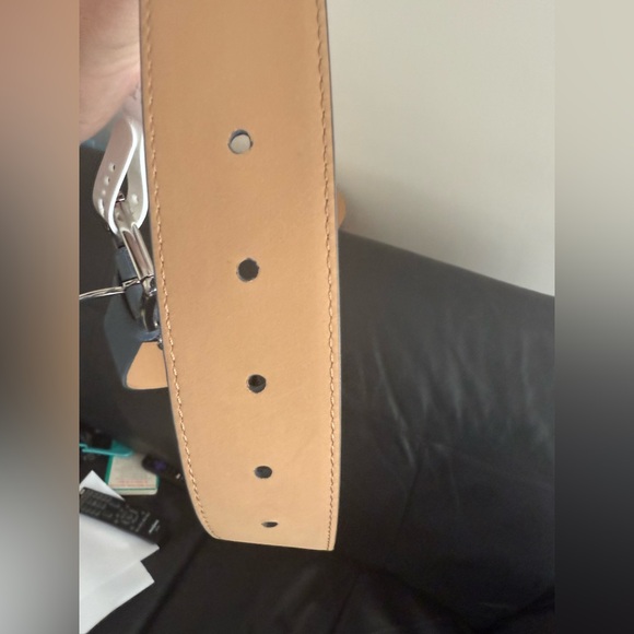 AUTHENTIC MICHAEL KORS LEATHER BELT BLUE W/MK CHARM LOGO BUCKLE SIZE small new - Picture 4 of 11